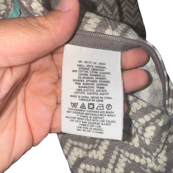 Cartonnier Anthropologie Zigzag Shorts Size 6 Side Zip Pocketed Cotton Blend - Picture 8 of 10